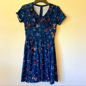 Weissman navy floral dress dance costume